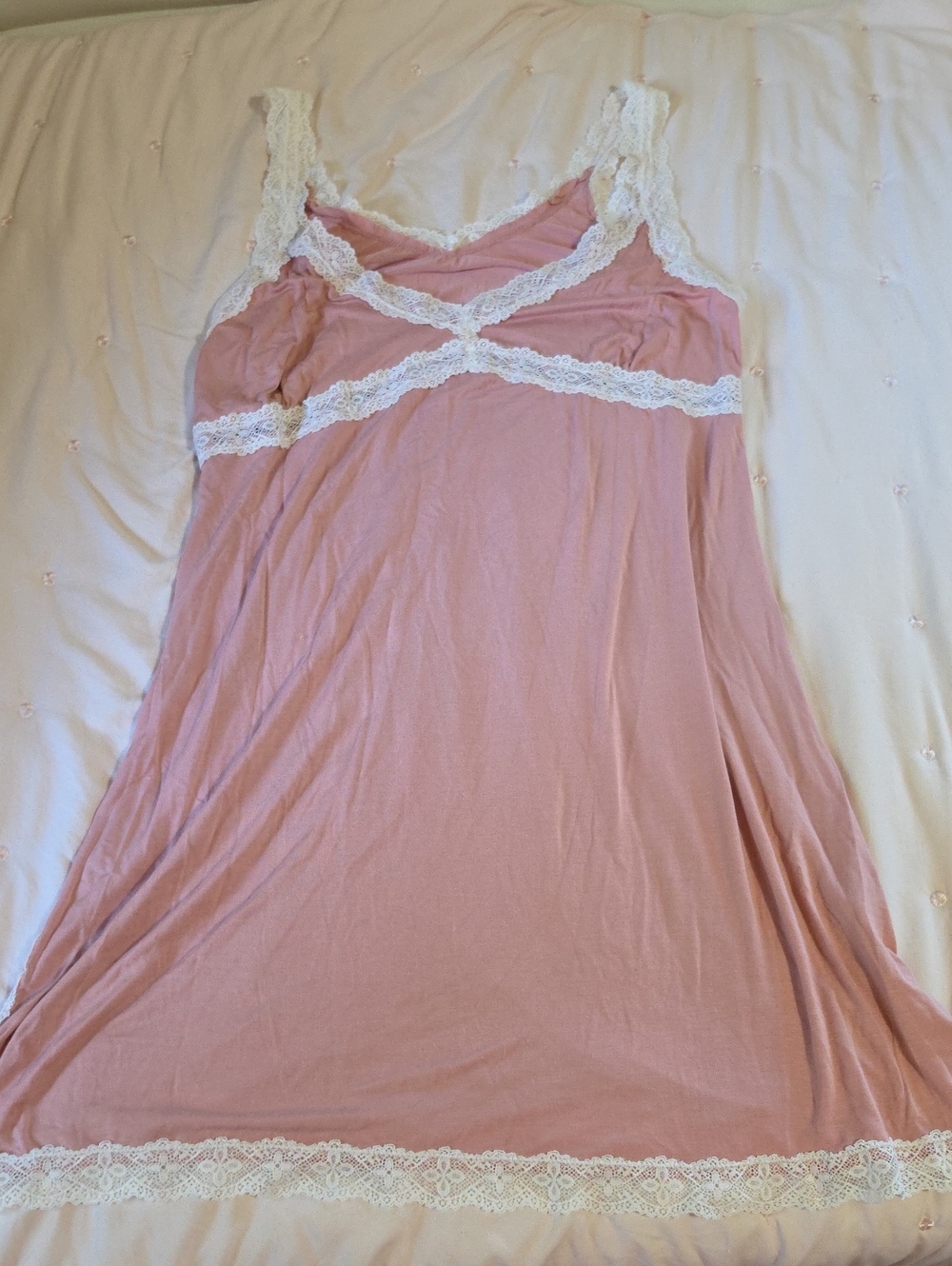 Honeydew Intimates Blush Pink Lace-Trim Nightgown
